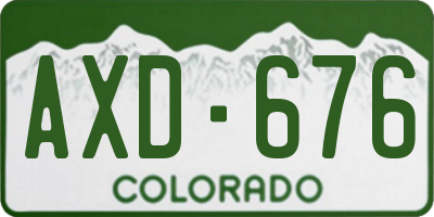 CO license plate AXD676