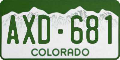 CO license plate AXD681