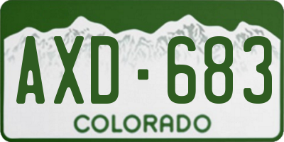 CO license plate AXD683