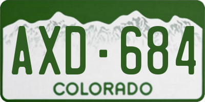 CO license plate AXD684