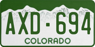 CO license plate AXD694