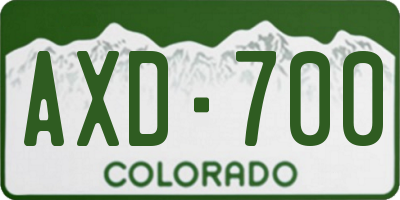 CO license plate AXD700