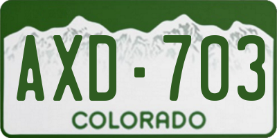 CO license plate AXD703
