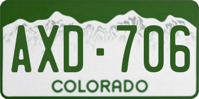 CO license plate AXD706