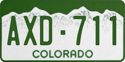 CO license plate AXD711