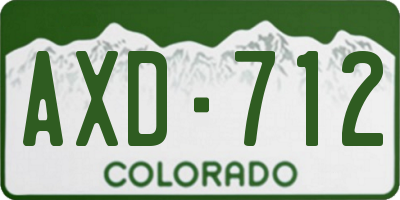 CO license plate AXD712