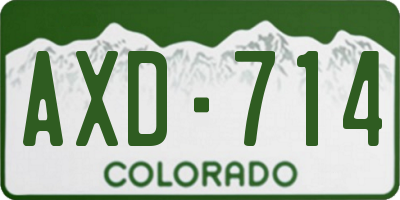 CO license plate AXD714
