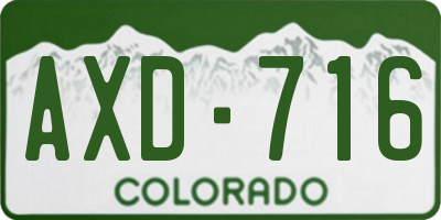 CO license plate AXD716