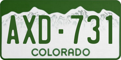 CO license plate AXD731