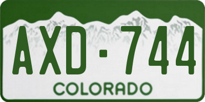 CO license plate AXD744