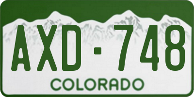 CO license plate AXD748