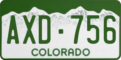 CO license plate AXD756