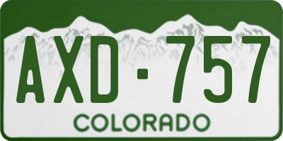 CO license plate AXD757