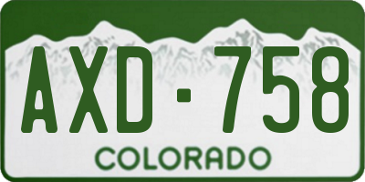 CO license plate AXD758