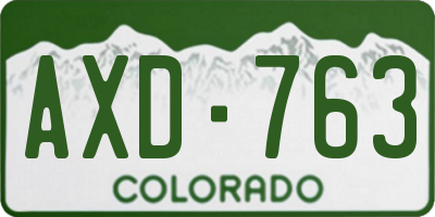 CO license plate AXD763