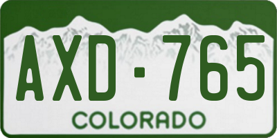 CO license plate AXD765