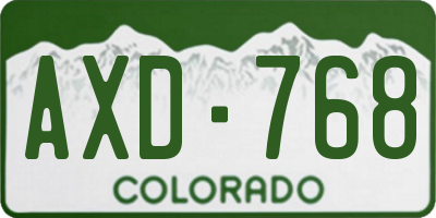 CO license plate AXD768