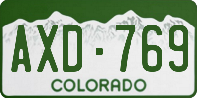 CO license plate AXD769