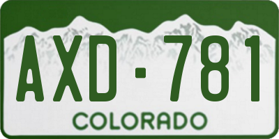 CO license plate AXD781