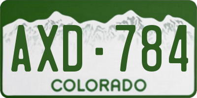 CO license plate AXD784