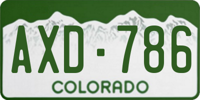 CO license plate AXD786