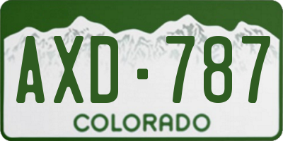 CO license plate AXD787