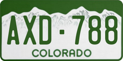 CO license plate AXD788