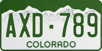 CO license plate AXD789