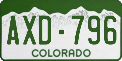 CO license plate AXD796