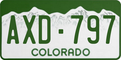 CO license plate AXD797