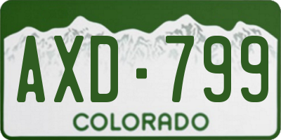 CO license plate AXD799