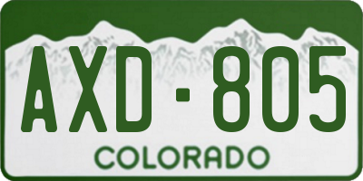 CO license plate AXD805