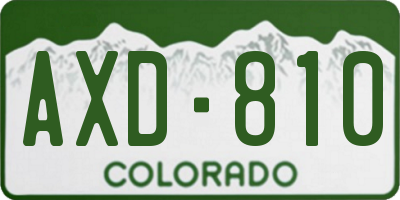 CO license plate AXD810