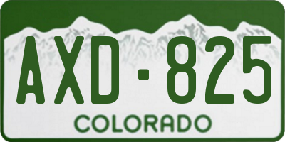 CO license plate AXD825