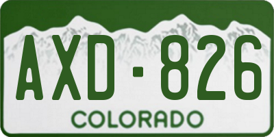 CO license plate AXD826