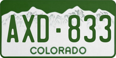 CO license plate AXD833