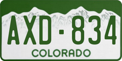 CO license plate AXD834