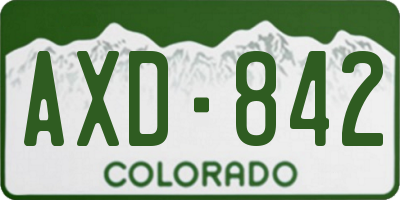 CO license plate AXD842