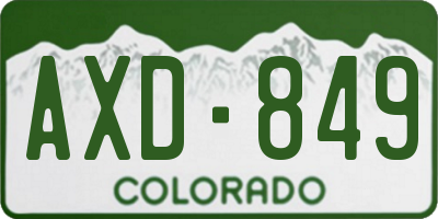 CO license plate AXD849