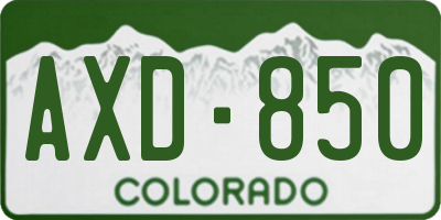 CO license plate AXD850