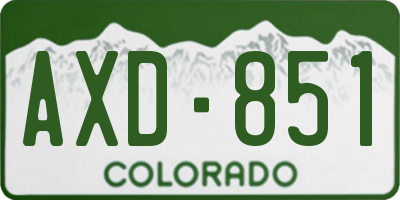 CO license plate AXD851