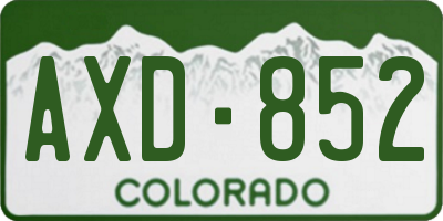 CO license plate AXD852
