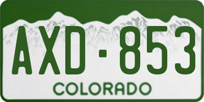 CO license plate AXD853