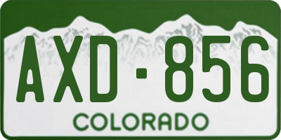 CO license plate AXD856