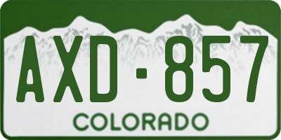 CO license plate AXD857