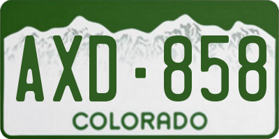 CO license plate AXD858