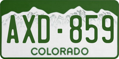 CO license plate AXD859