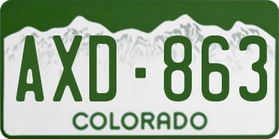 CO license plate AXD863
