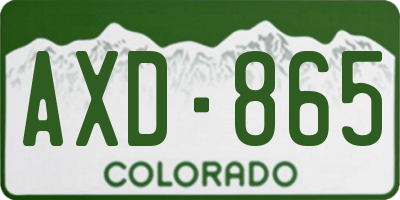 CO license plate AXD865