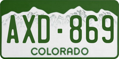 CO license plate AXD869